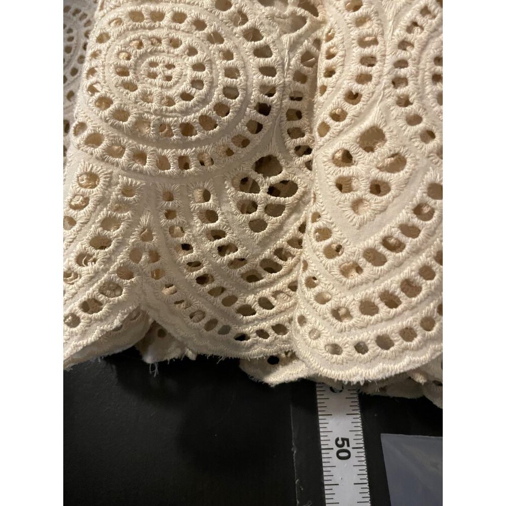 Antonio Melani Dress Womens Size 14 White Eyelet Lace Maxi Sundress Flutter Boho - Picture 7 of 8